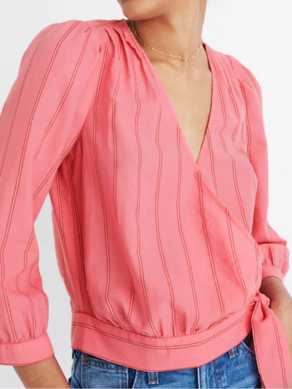 Madewell Wrap Top in Cecilia Stripe Size XXS